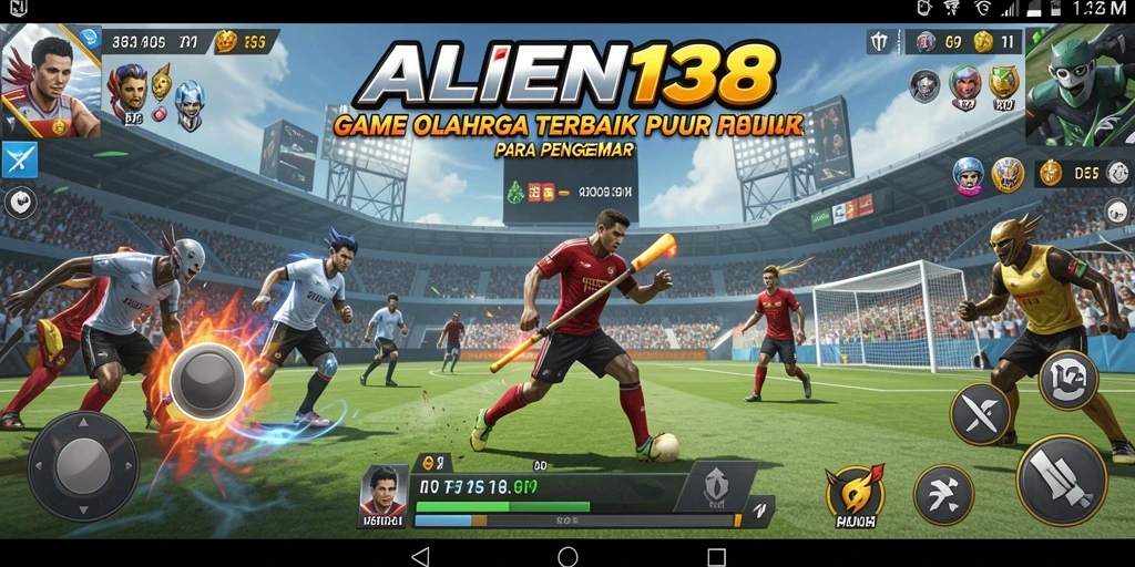 Screenshot gameplay dari ALIEN138 menampilkan aksi olahraga yang mendebarkan.