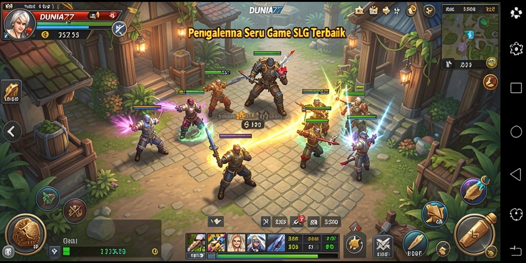 Tampilan aksi seru dalam gameplay DUNIA77 yang menantang.