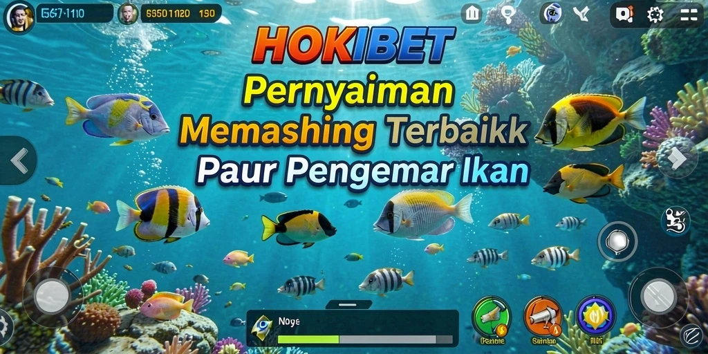 Tampilan gameplay HOKIBET yang mendebarkan saat memancing ikan.
