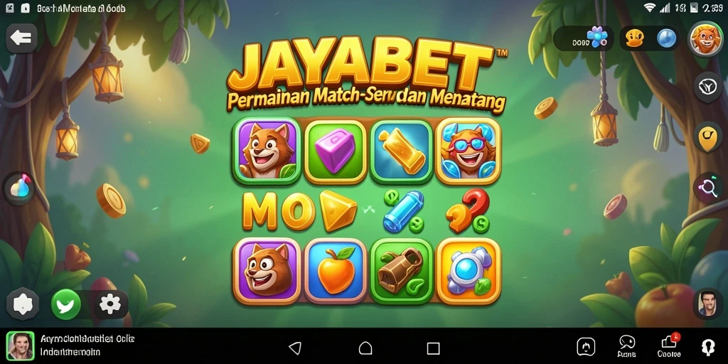 Screenshot gameplay JAYABET menampilkan kombinasikan elemen grafis yang cerah dan serunya tantangan Match-3.