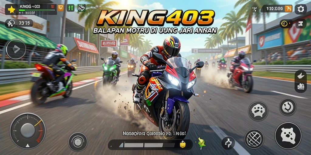 Screenshot KING403 menampilkan aksi balapan motor yang mendebarkan.