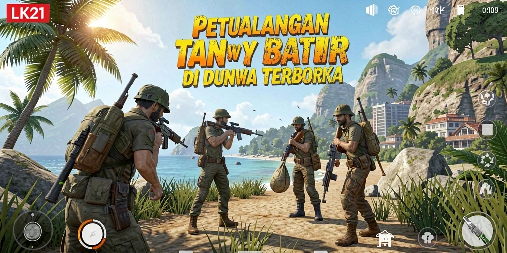 Screenshot LK21 menampilkan momen menakjubkan di dunia terbuka yang indah.