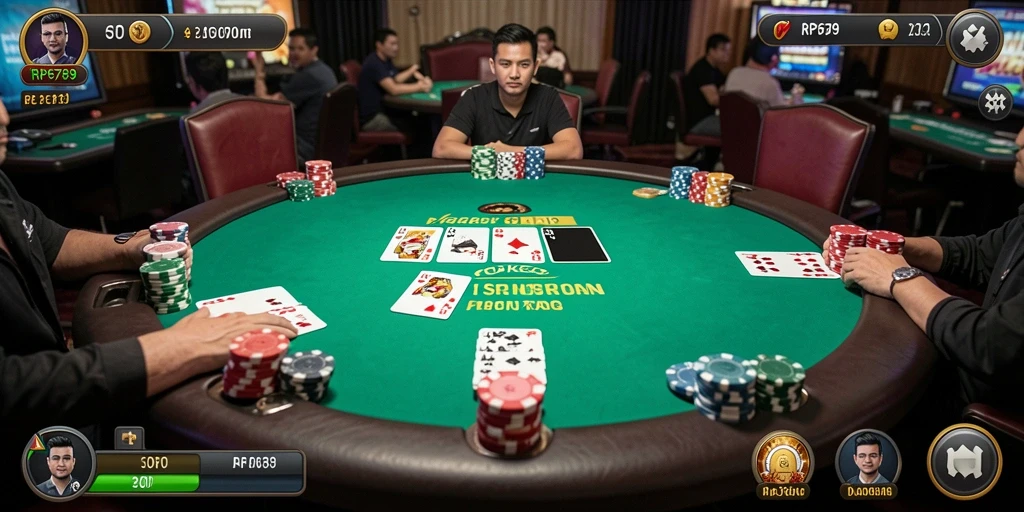 Tampilan menarik gameplay Poker yang mendebarkan di RP6789.