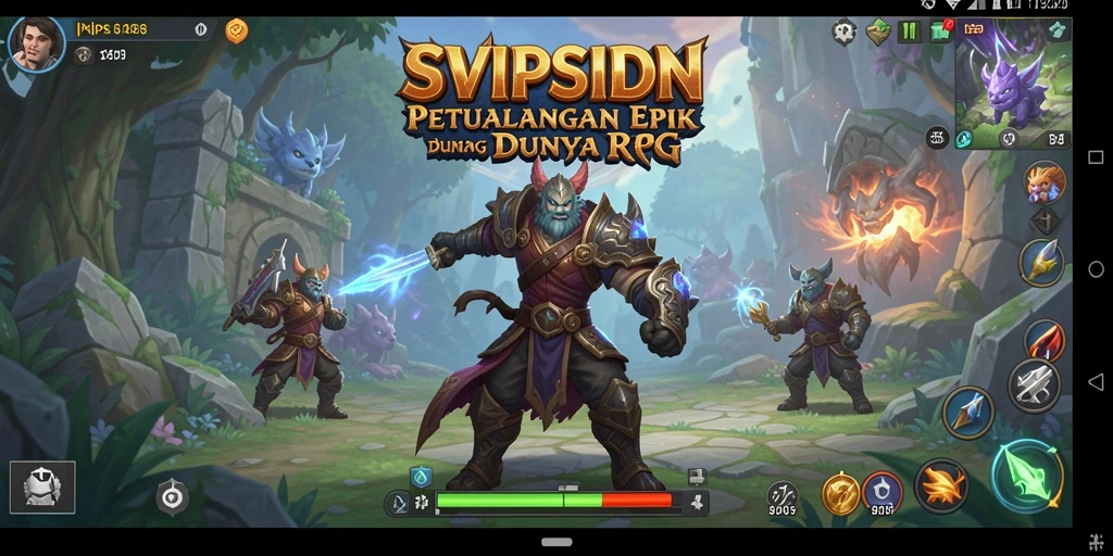 Tangkapan layar gameplay SVIPSIDN menampilkan pertempuran yang seru dan karakter epik.